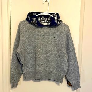 Lacoste LIVE Grey Paisley Print Hoodie, Grey, XS